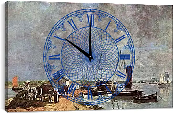 Часы картина - Seehafen. Эжен Буден