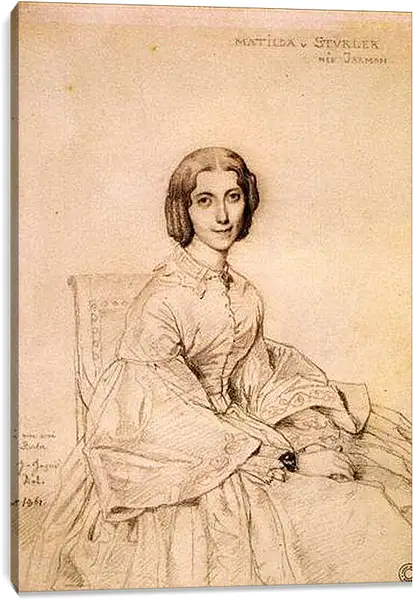 Постер на подрамнике - Madame Franz Adolf von Stuerler, nee Matilda Jarman. Жан Огюст Доминик Энгр