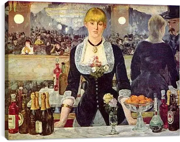 Постер на подрамнике - Bar in den Folies Bergere. Эдуард Мане