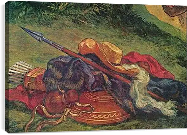 Постер на подрамнике - Wandgemalde fur Saint-Sulpice in Paris, Kapelle der Heiligen Engel (Szene). Эжен Делакруа