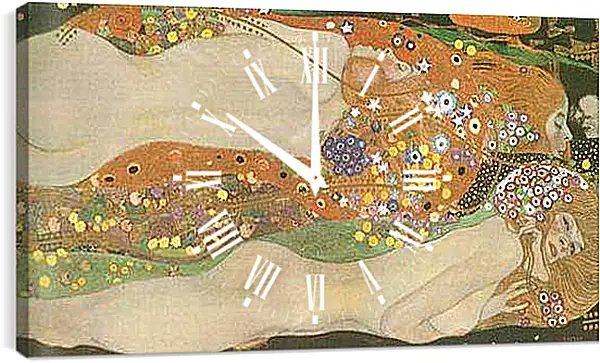 Часы картина - Водяные змеи II. Wasserschlangen (Freundinnen) II. Густав Климт