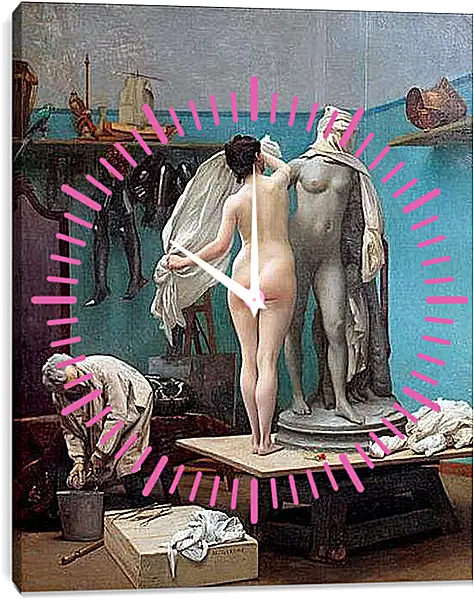 Часы картина - Завершение сеанса. Жан-Леон Жером