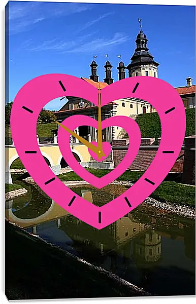 Часы картина - Несвижский замок 1. Республика Беларусь