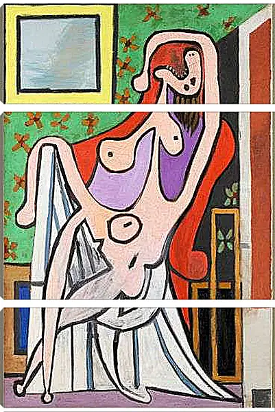 Модульная картина - Большая обнажённая в красном кресле. Пабло Пикассо