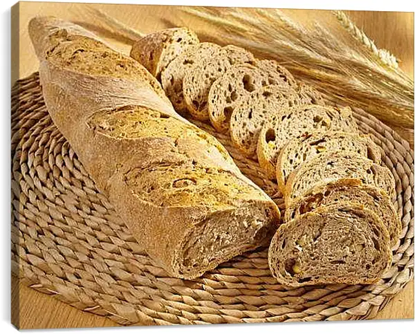 Постер на подрамнике - Ржаной багет. Аромат свежести.