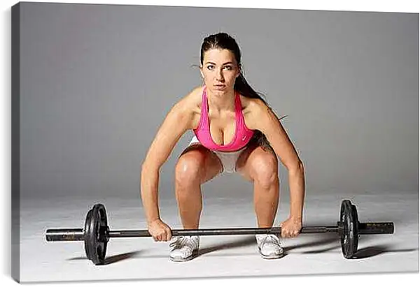 Постер на подрамнике - Первый подход к штанге