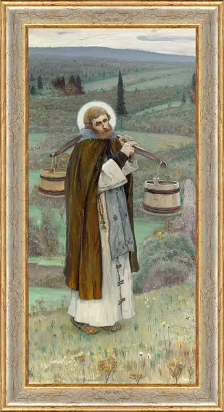 Картина в раме - Труды преподобного Сергия левая часть (триптих) Нестеров Михаил