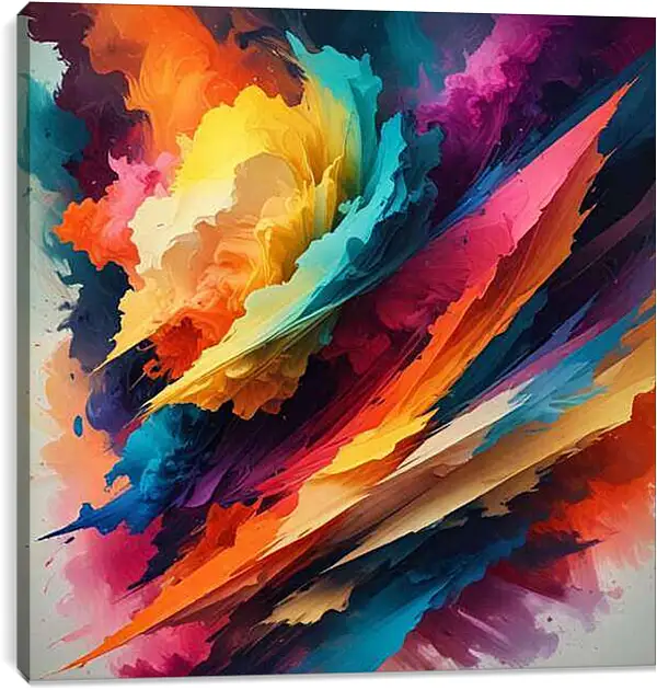 Постер на подрамнике - Абстракционизм Взрыв цвета