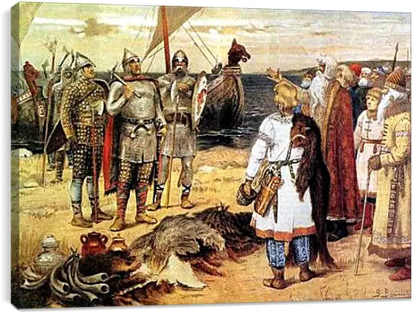Постер на подрамнике - Призвание варягов. Виктор Васнецов