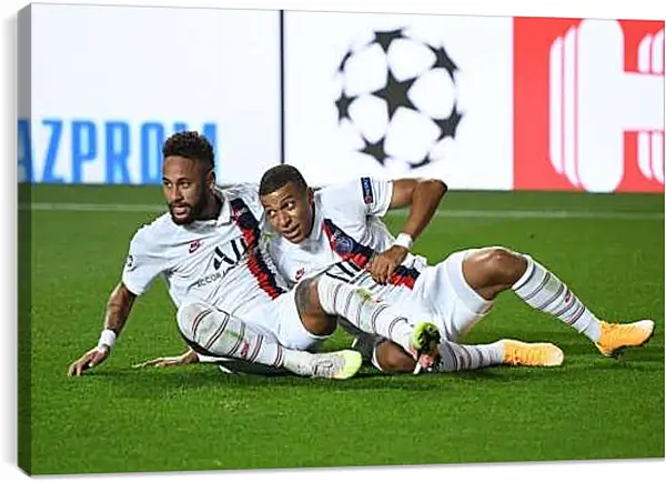 Постер на подрамнике - Неймар и Мбаппе