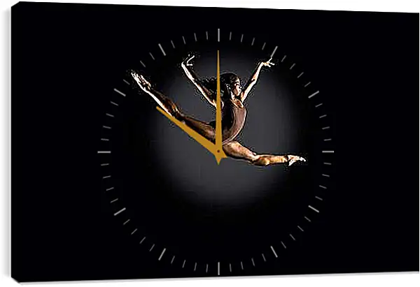 Часы картина - Продольный шпагат в прыжке