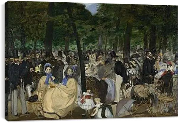Постер на подрамнике - Music in the Tuileries Gardens. Эдуард Мане