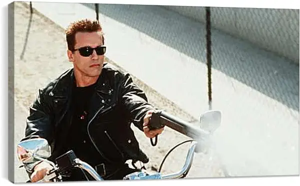 Постер на подрамнике - Арнольд Шварценеггер. Ружьё. Терминатор 2