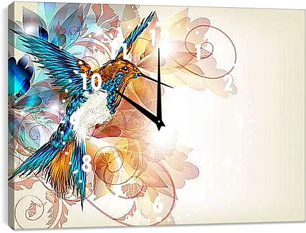 Часы картина - Колибри