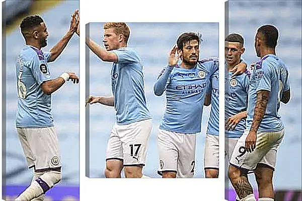 Модульная картина - Празднование гола. Манчестер Сити. Manchester City