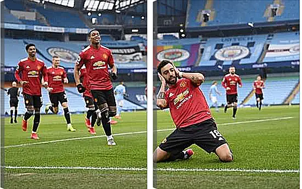 Модульная картина - Празднование гола. Манчестер Юнайтед. Manchester United