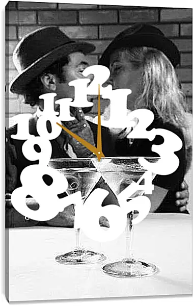 Часы картина - Пара за коктейлем