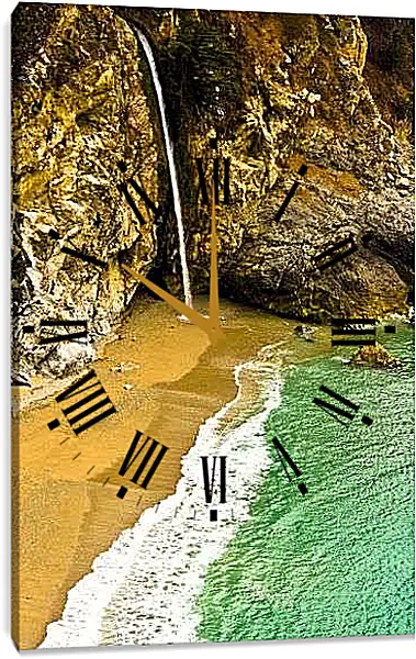 Часы картина - Водопад из скалы