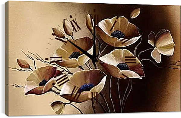 Часы картина - Маки