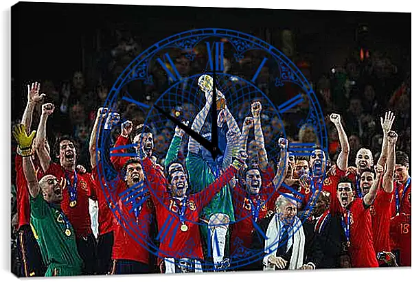 Часы картина - Сборная Испании чемпионы мира по футболу