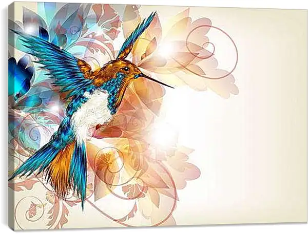 Постер на подрамнике - Колибри