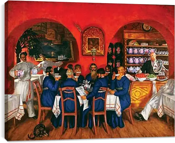 Постер на подрамнике - Московский трактир. Борис Кустодиев