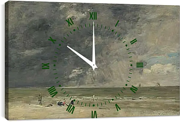 Часы картина - Beach Scene, Trouville. Эжен Буден