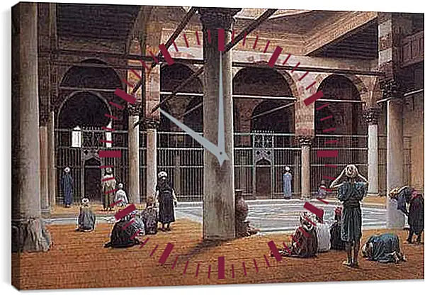 Часы картина - Interior of a Mosque. Жан-Леон Жером