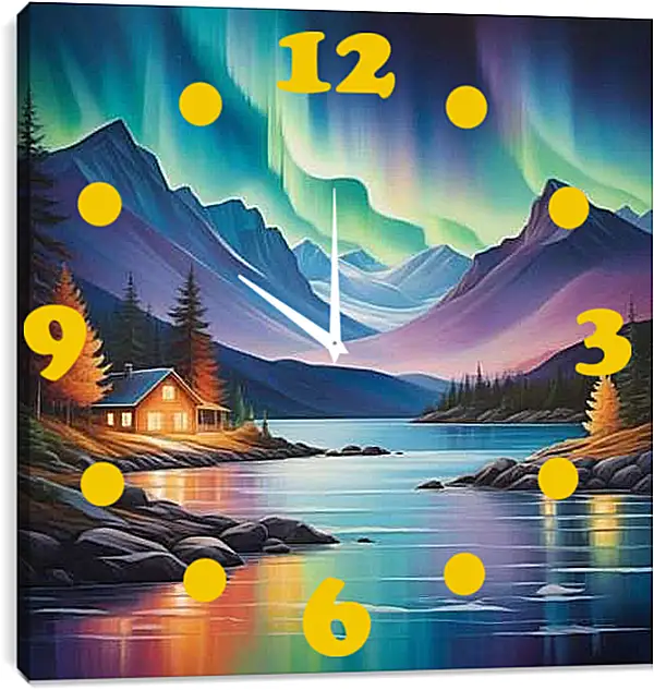 Часы картина - Северное Сияние