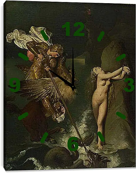 Часы картина - Angelica saved by Ruggiero. Жан Огюст Доминик Энгр