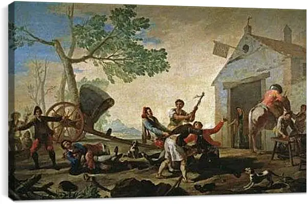 Постер на подрамнике - The Quarrel in the New Tavern. Франсиско Гойя