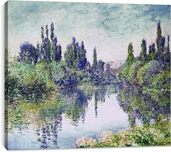 Постер на подрамнике - Утро на Сене близ Ветёя 1878г. Клод Моне