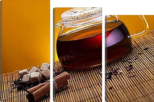 Модульная картина - Чай с корицей. Чайная Гармония.