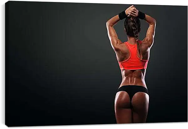 Постер на подрамнике - Брюнетка разминается