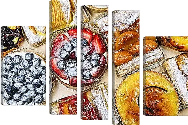 Модульная картина - Ягодные корзинки. Сладкое Утро.