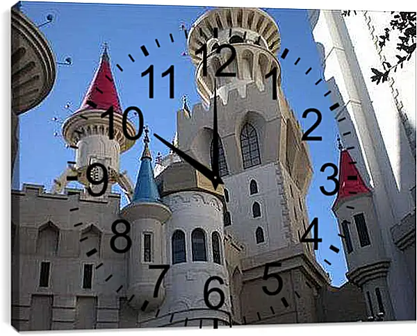 Часы картина - Hotel Excalibur in Las Vegas - Отель Экскалибур в Лас Вегасе