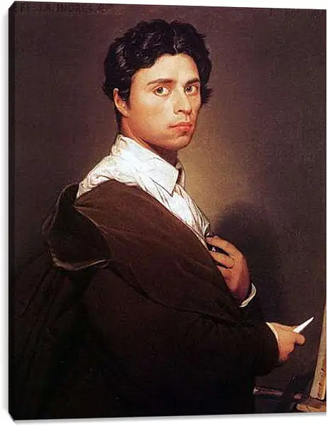 Постер на подрамнике - Self-Portrait at Age Twenty Four. Жан Огюст Доминик Энгр