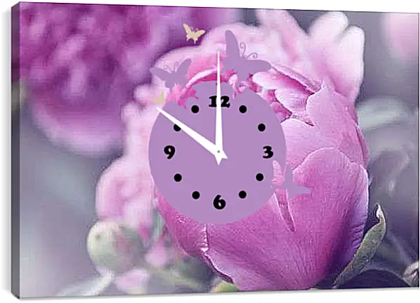 Часы картина - Нераскрывшийся бутон