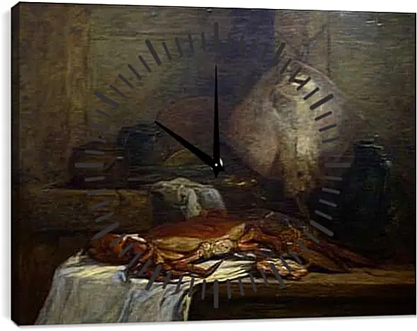 Часы картина - Nature morte a la raie. Эжен Буден