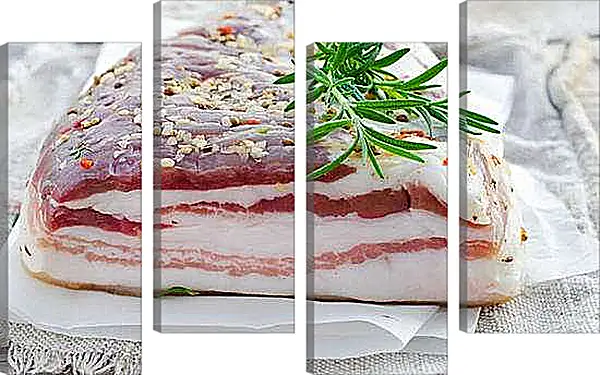 Модульная картина - Сало. Кулинарный натюрморт.