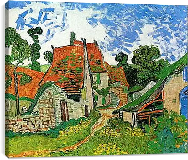 Постер на подрамнике - Village Street in Auvers. Винсент Ван Гог