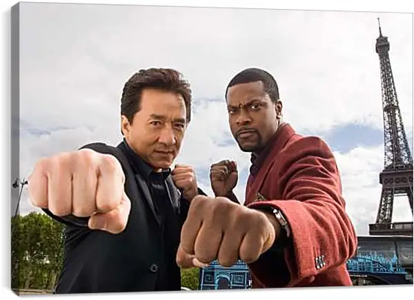 Постер на подрамнике - Джеки Чан и Крис Такер. Час пик