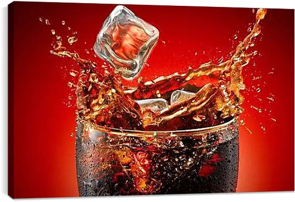 Постер на подрамнике - Кока кола (Coca Cola). Освежающий Взрыв.