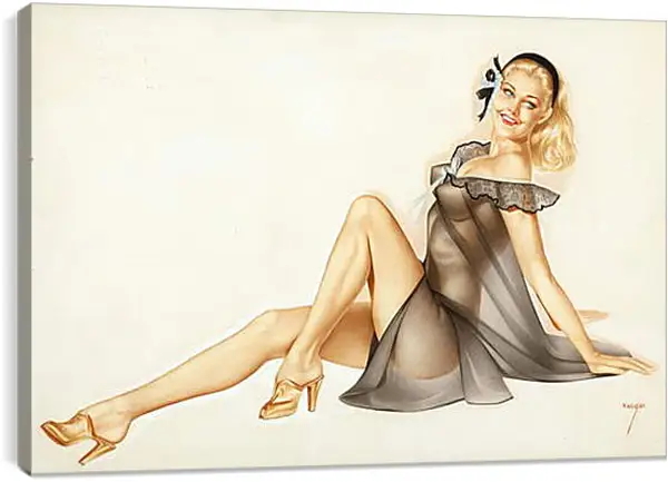 Постер на подрамнике - Блондинка с бантиком