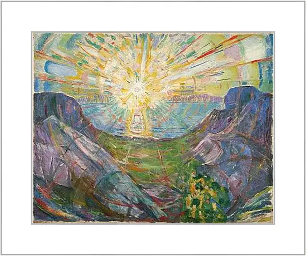 Картина в раме - the sun. Солнце. Эдвард Мунк