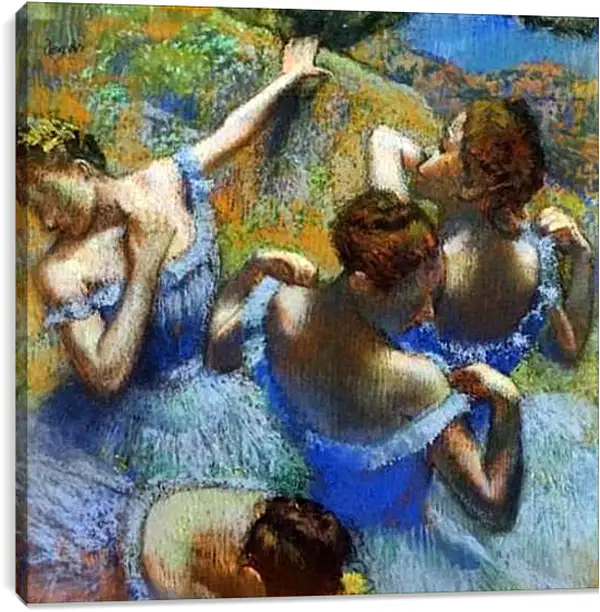 Постер на подрамнике - Blue tancers. Эдгар Дега