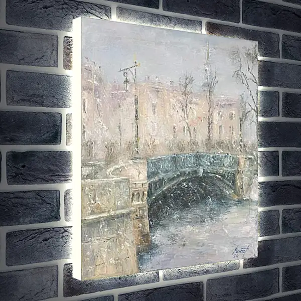 Лайтбокс световая панель - Зимний пейзаж Санкт-Петербурга