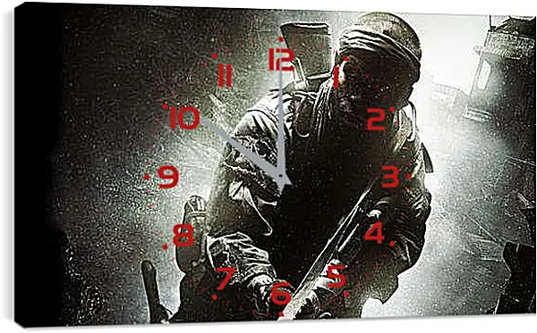 Часы картина - call of duty, soldier, gun