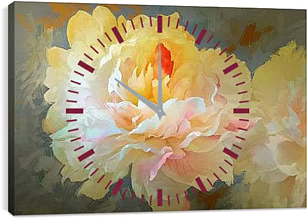 Часы картина - Пион