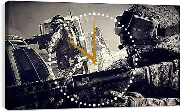 Часы картина - battlefield 3, soldiers, machine